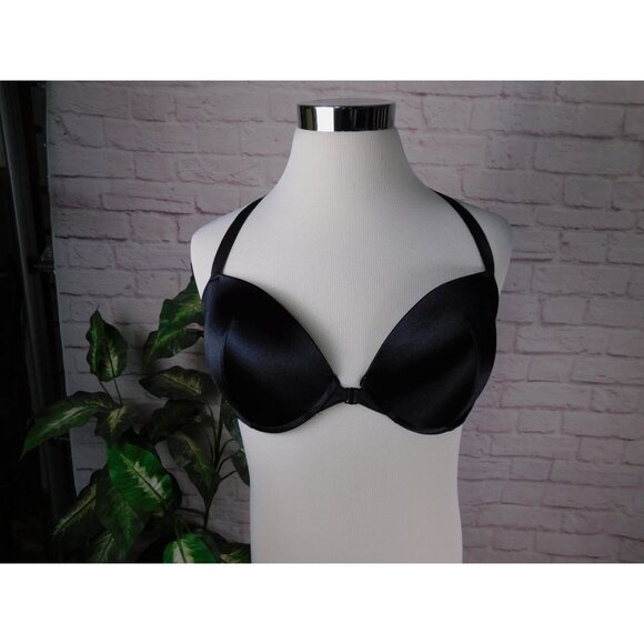 Curve Muse Black Halter Lace Back Bra 42D - Picture 1 of 12